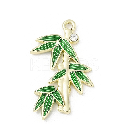 Rack Plating Alloy Enamel Rhinestone Pendants PALLOY-R151-35G-1