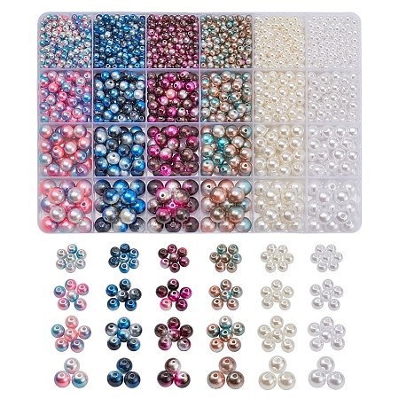 2148Pcs 24 Style ABS Plastic Imitation Pearl Beads OACR-YW0001-25B-1