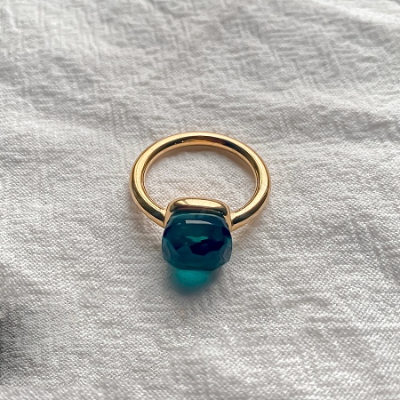 Square 304 Stainless Steel with Glass Finger Rings FS-WG8AAFA-46-1