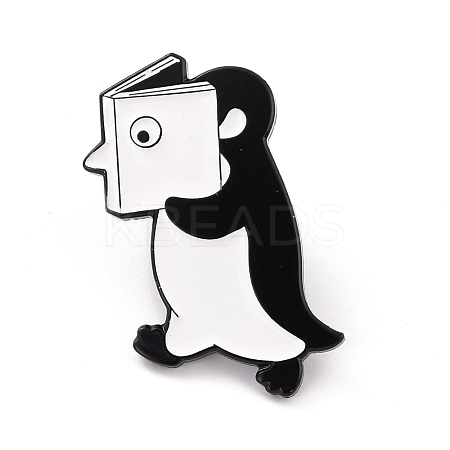 Penguin with Book Enamel Pin JEWB-O008-G04-1
