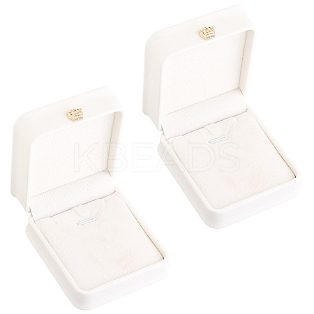 2Pcs PU Leather Necklace Pendant Gift Boxes LBOX-CL0001-01-1