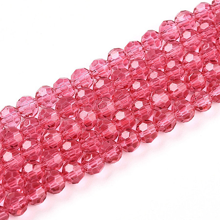 Baking Paint Transparent Glass Beads Strands DGLA-A035-T4mm-D02-1