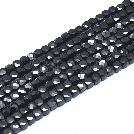 Natural Black Spinel Beads Strands G-D0003-B08-1