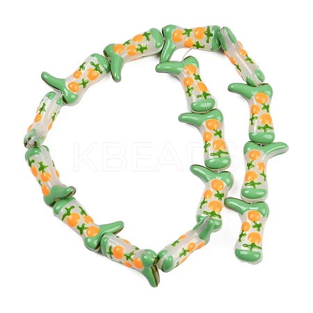 Boot Baking Paint Glass Enamel  Beads LAMP-C020-02H-1