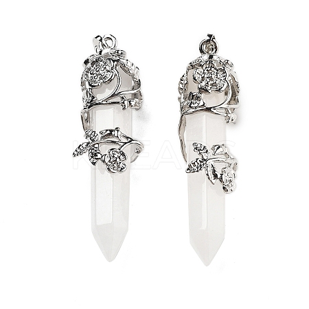 Natural Quartz Crystal Big Pointed Pendants G-A172-16N-1