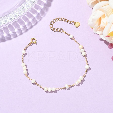 Potato Natural Cultured Freshwater Pearl Beads Link Bracelets BJEW-JB14128-1