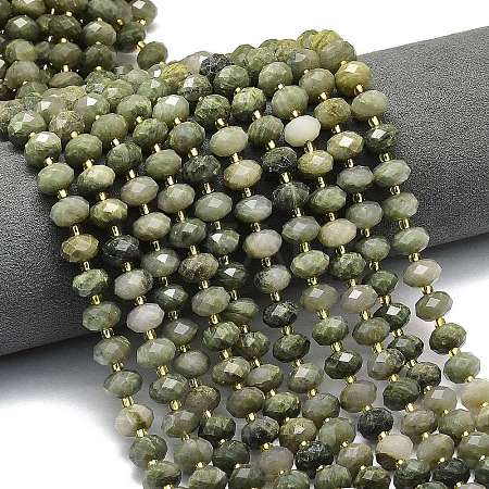 Natural Green Rubbit Fur Rutilated Quartz Beads Strands G-P573-A58-01-1