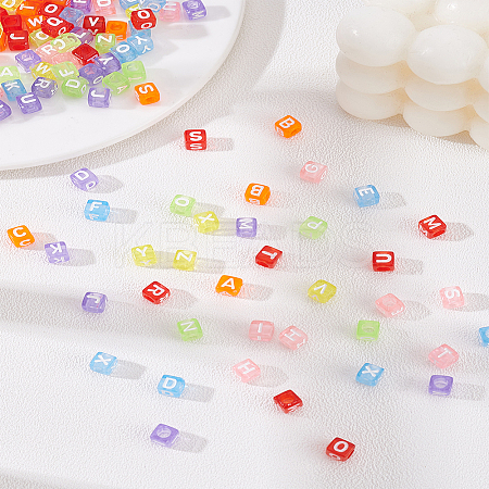 560Pcs 7 Colors Transparent Acrylic Beads TACR-LP0001-03-1