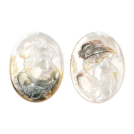 Natural Black Lip Shell Cabochons SSHEL-I026-04B-06-1