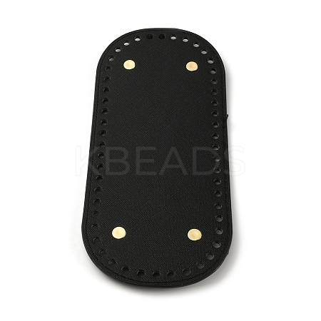 Oval PU Leather Knitting Crochet Bags Nail Bottom Shaper Pad LS-PURS-WH0001-62D-1