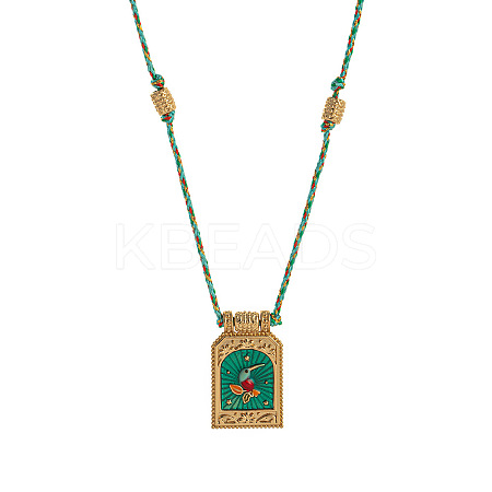 Brass and Enamel Pendant Necklaces FS-WG2CA9F-17-1