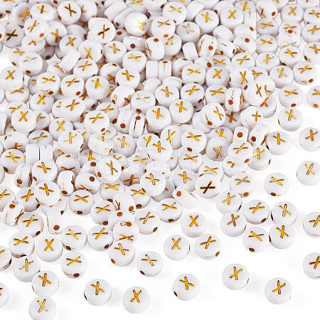 500Pcs Plating Acrylic Beads PACR-TADJ0001-01X-1
