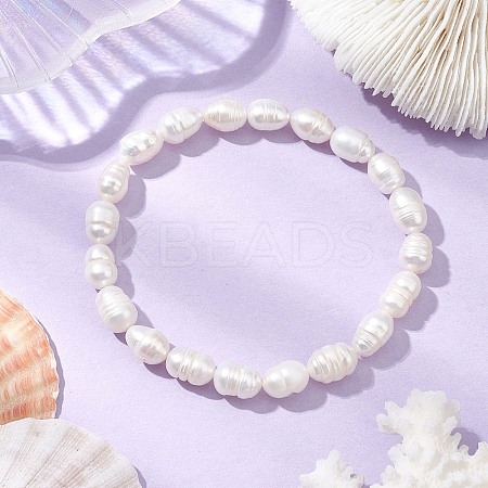 Natural Pearl Beads Stretch Bracelets for Women BJEW-JB11321-1