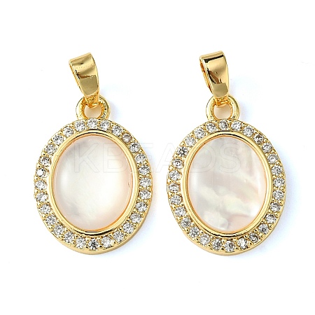 Brass Micro Pave Clear Cubic Zirconia Pendants KK-M277-07C-G-1