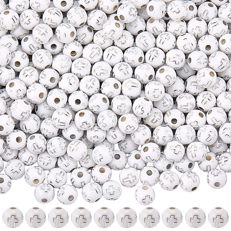 500Pcs Plating Acrylic Beads PACR-SP0001-09A-1