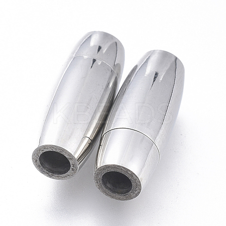 304 Stainless Steel Magnetic Clasps with Glue-in Ends STAS-D242-10P-1