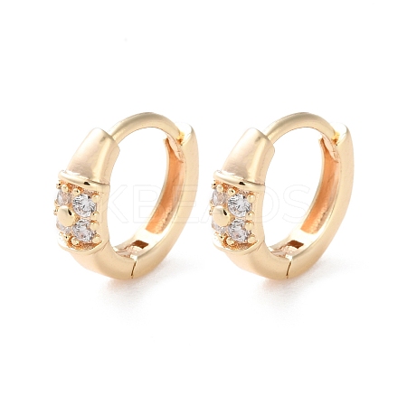 Rack Plating Brass Clear Cubic Zirconia Hoop Earrings EJEW-S241-10G-1