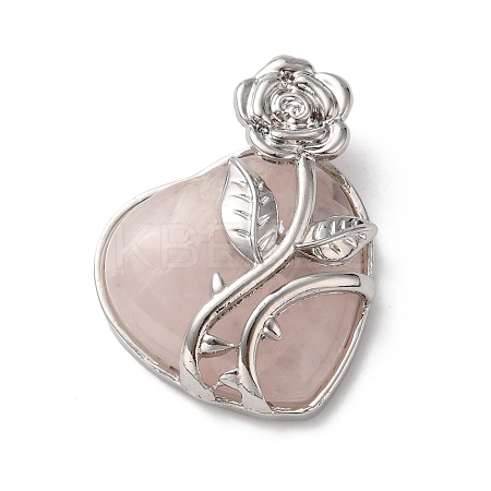 Natural Rose Quartz Pendants G-B042-01P-04-1