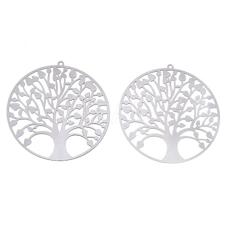 Non-Tarnish 201 Stainless Steel Filigree Pendants LS-X-STAS-R102-37P-1