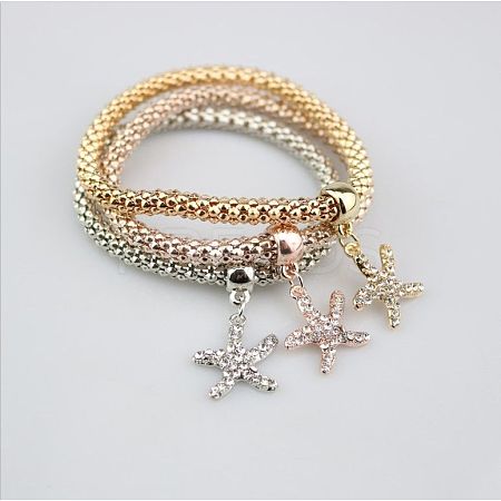3Pcs Alloy Rhinestone Charm Bangle Set FS-WG4938A-16-1