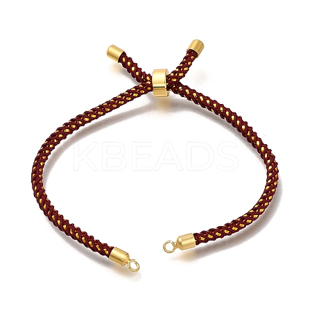 Braided Cotton Cord Slider Bracelet Making MAK-R001-01G-04-1