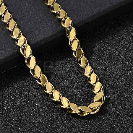 304 Stainless Steel Horse Eye Twisted Chain Necklaces for Women Men NJEW-A046-01G-1