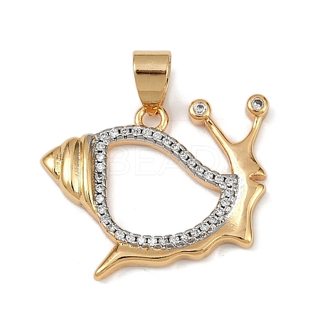 Brass Micro Pave Cubic Zirconia Pendants KK-A260-06G-1