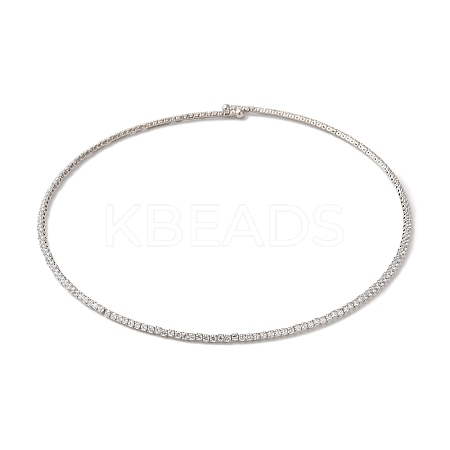 Rack Plating Brass Cubic Zirconia Elasticity Necklaces NJEW-S425-02P-1