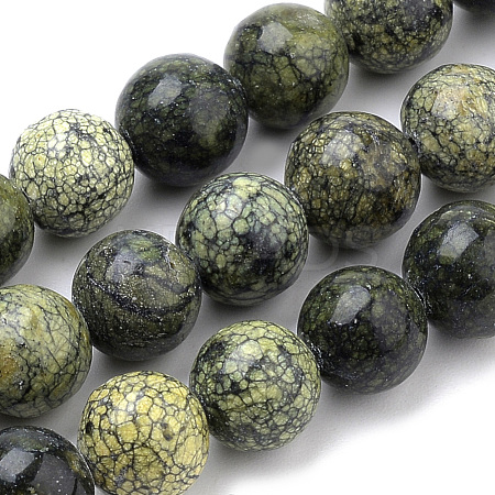 Natural Serpentine/Green Lace Stone Beads Strands X-G-S259-15-6mm-1