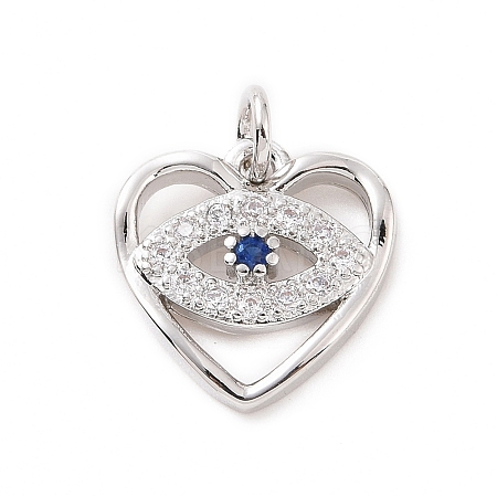 Brass Micro Pave Cubic Zirconia Charms KK-C012-28P-1