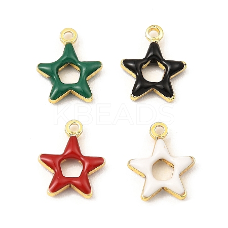 Brass Enamel Charms KK-K337-11G-1