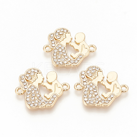 Alloy Rhinestone Links connectors ALRI-Q235-008G-01-1