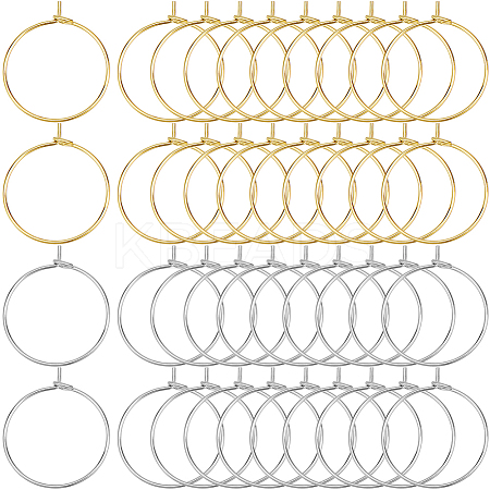 200Pcs 2 Colors Brass Wine Glass Charm Rings KK-SP0001-32A-1