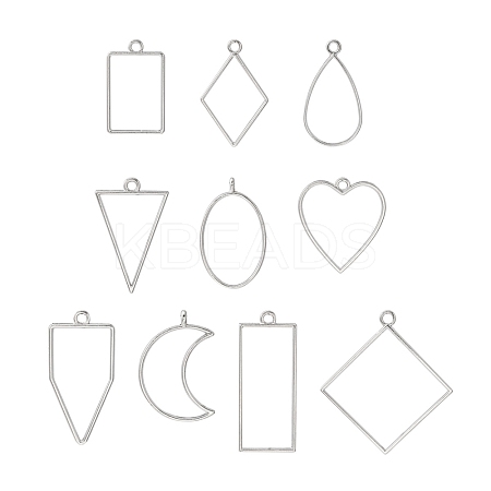 10Pcs Alloy Open Back Bezel Pendants PALLOY-YWC0002-02P-1