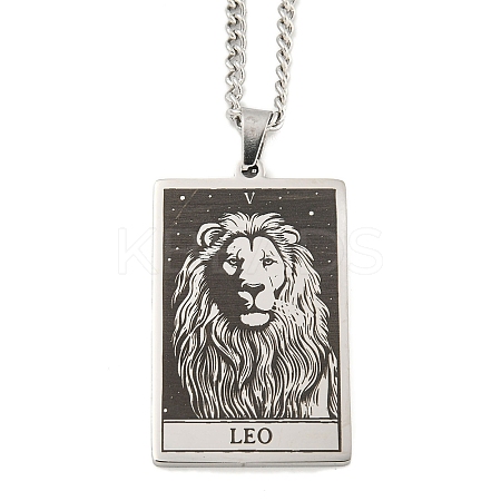 Non-Tarnish 304 Stainless Steel Tarot Pendant Necklaces NJEW-A026-01P-05-1
