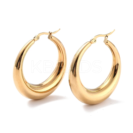 Ion Plating(IP) 304 Stainless Steel Hoop Earrings X-EJEW-O096-45G-1