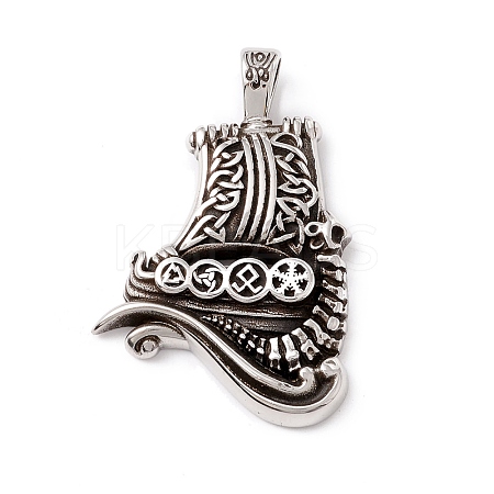 Tibetan Style 304 Stainless Steel Pendants STAS-P305-29AS-1