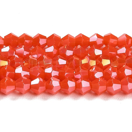 Opaque Solid Color Electroplate Glass Beads Strands GLAA-F029-P4mm-A03-1