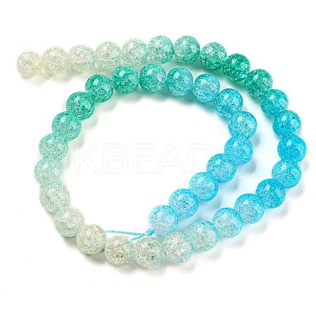 Spray Painted Crackle Glass Beads Strands DGLA-C002-10mm-10-1