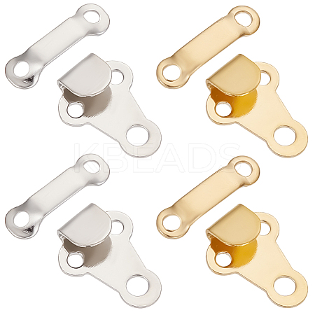 60 Sets 2 Colors Brass Trouser Fasteners KK-CP0001-06-1