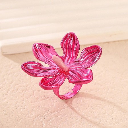 Adjustable Alloy Flower Finger Rings for Women LS-RJEW-B124-01A-1