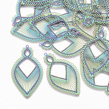 Ion Plating(IP) 304 Stainless Steel Filigree Big Pendants STAS-S108-78-1
