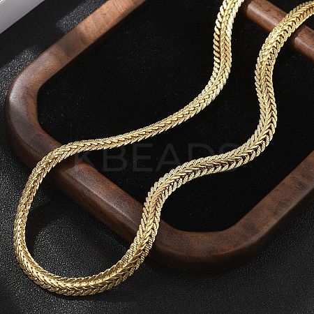 Brass Wheat Chain Necklaces for Women NJEW-B126-02G-1