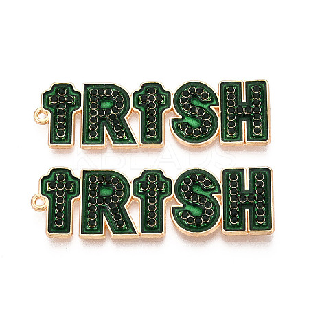 Saint Patrick's Day Light Gold Tone Alloy Enamel Big Pendants FIND-N011-27KCG-1