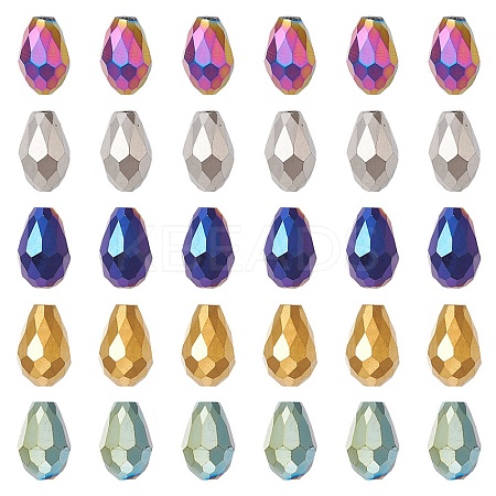100Pcs 5 Colors Electroplate Glass Bead Strands EGLA-YW0001-62-1