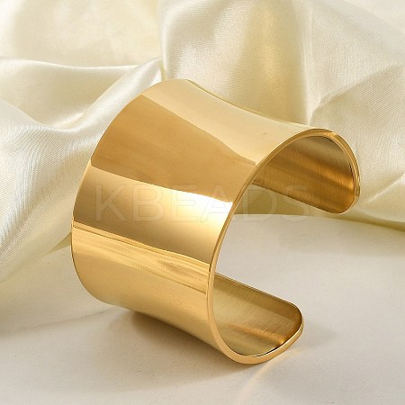 304 Stainless Steel Open Cuff Bangles BJEW-U015-01G-1