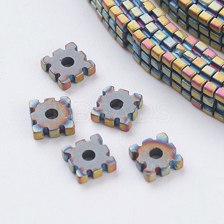 Vacuum Plating Electroplate Non-magnetic Synthetic Hematite Beads Strands G-F534-E04-1
