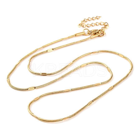 304 Stainless Steel Round Snake Chain Necklaces for Women NJEW-G140-11G-1