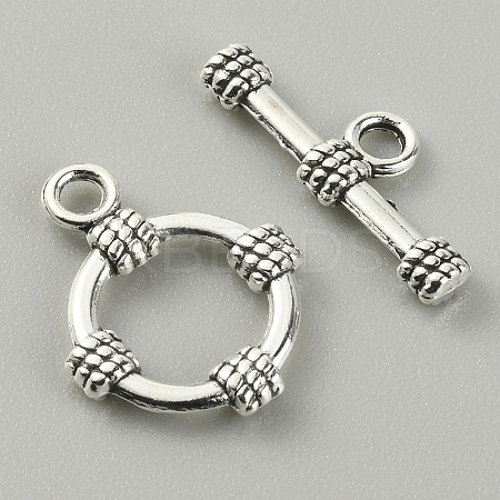 Tibetan Style Alloy Toggle Clasps FIND-CJC0017-21D-AS-1