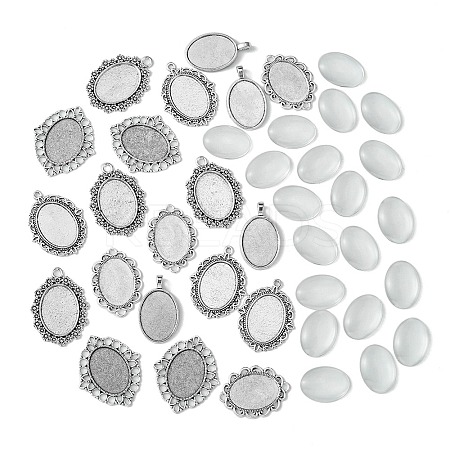 DIY Blank Tibetan Style Alloy Pendant Making Kit DIY-FS0005-76B-1